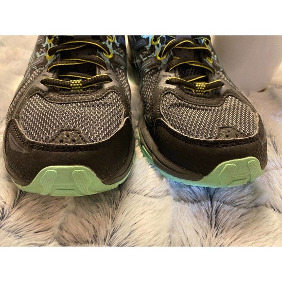 Womens Asics Gel Venture 7.5 Running Athletic Shoes Gray Black Aqua - Picture 7 of 11